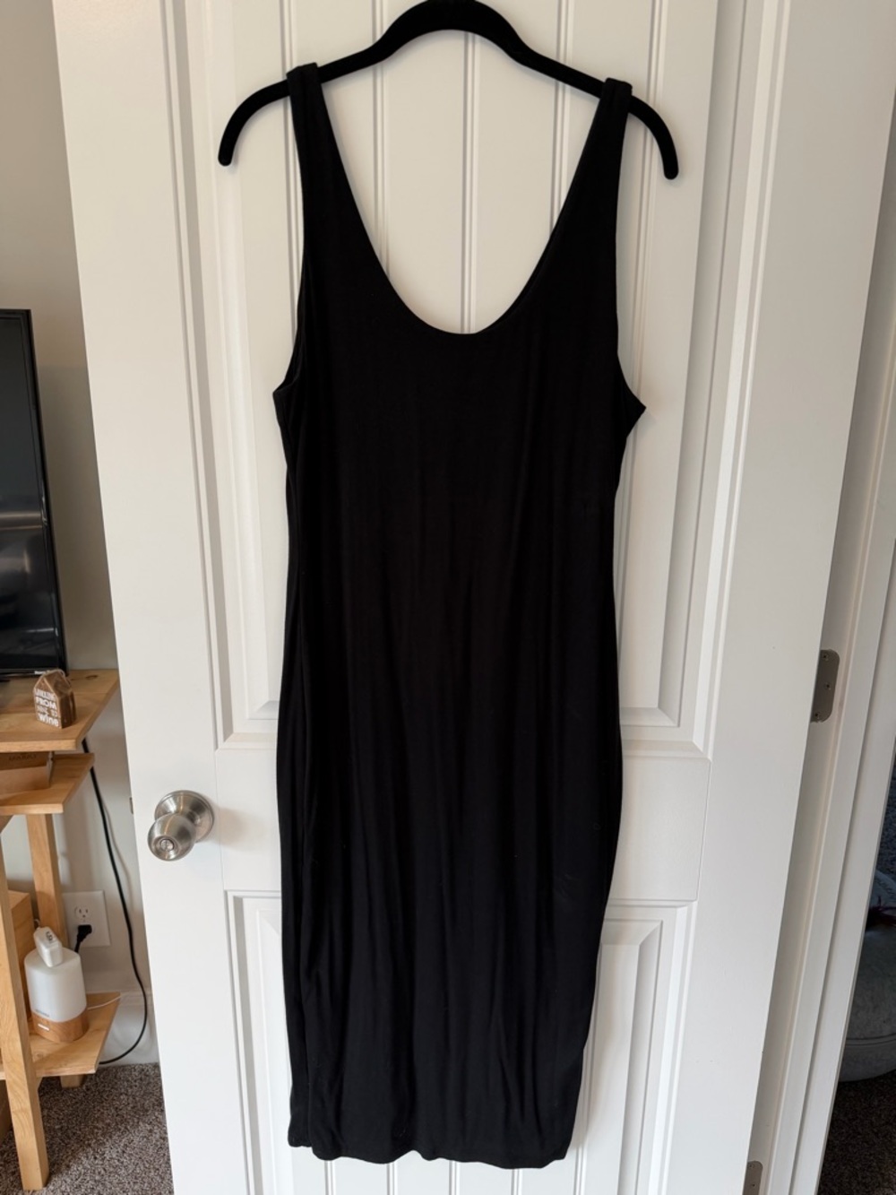Fashion Nova Black Scoop Neck Midi Dress